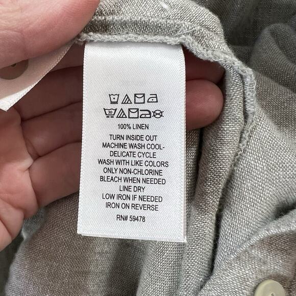 C&C California Women's Linen Jumpsuit Shorts Size XL Gray Minimalist Beachy Airy - Picture 8 of 12